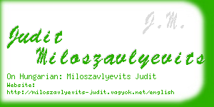 judit miloszavlyevits business card
